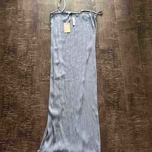 Madewell blue Gray pleated Maxi Dress